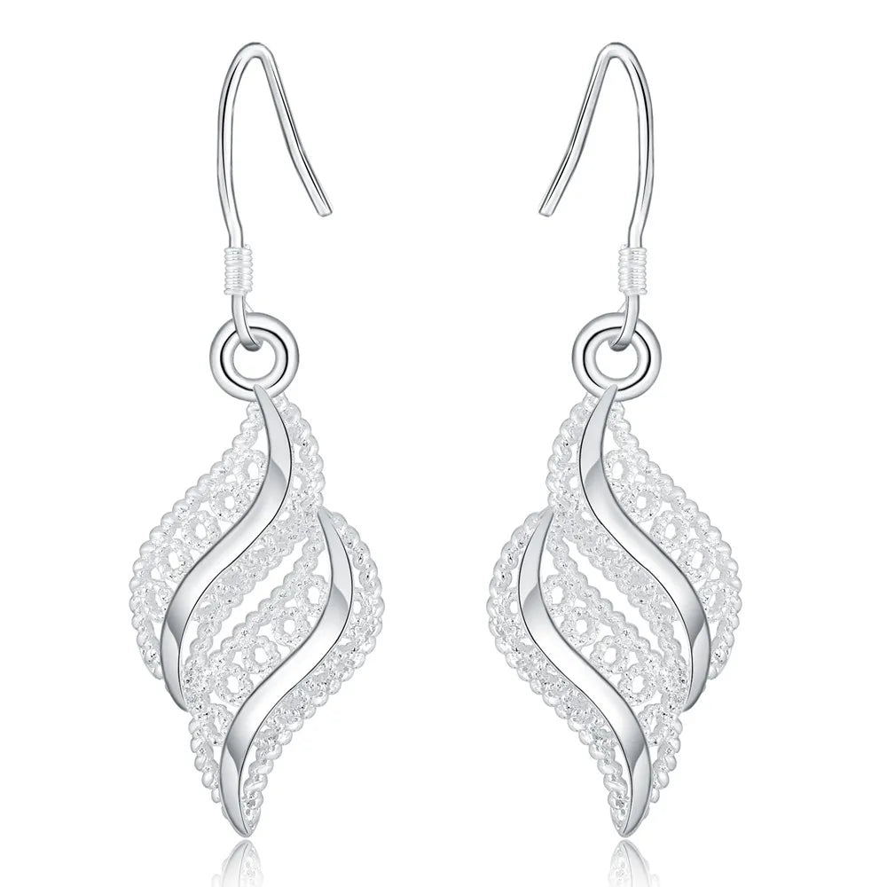 925 Sterling Silver Dangle Earrings for Women Wedding Engagement Jewelry