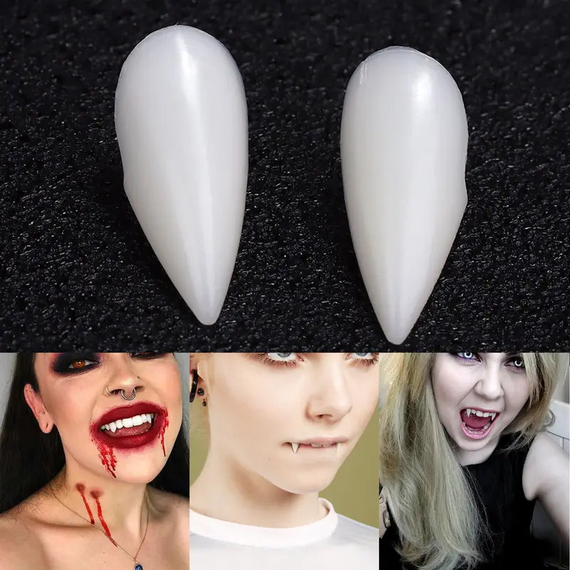 Halloween Vampire Teeth Fangs Dentures Prop for Party & Cosplay - Resin & Glue