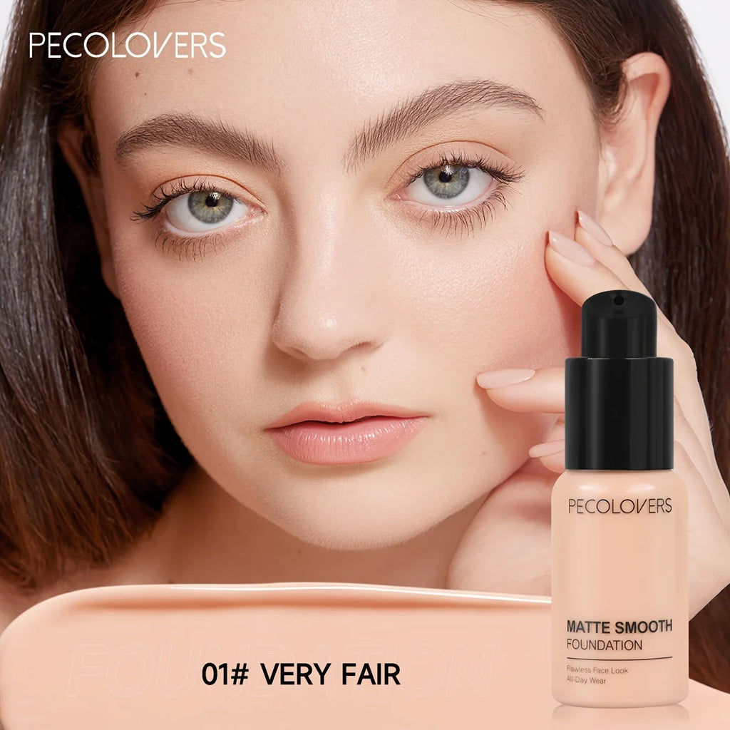 Matte Liquid Foundation - Oil-Control Waterproof Full Coverage for All Skin Tones
