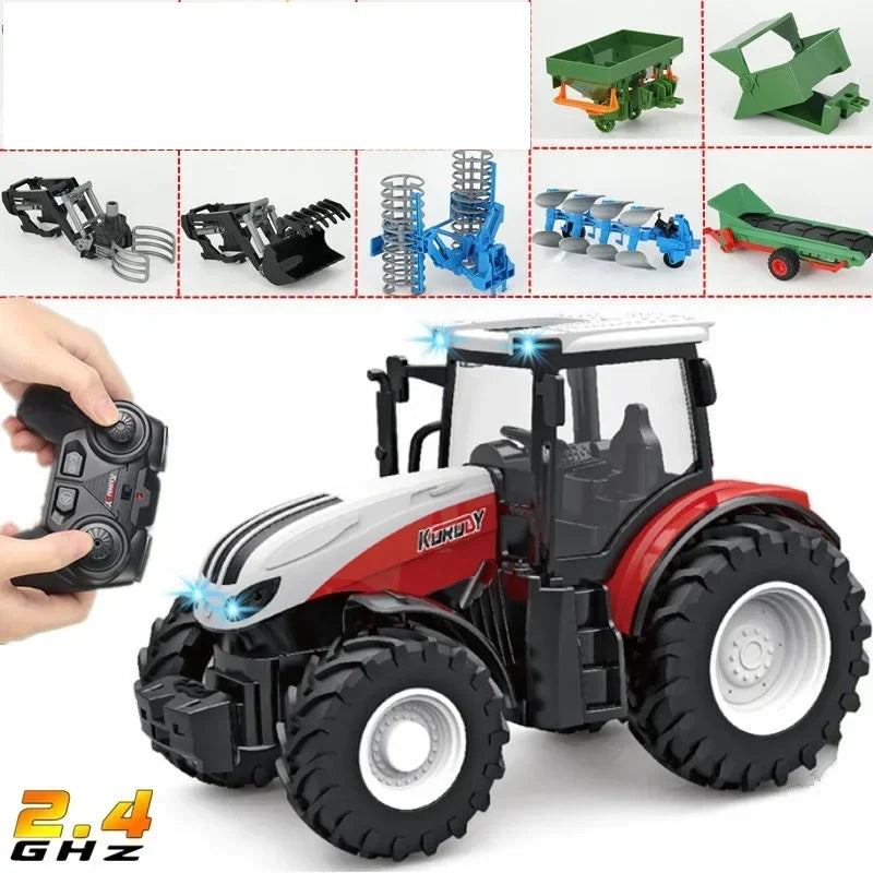 Remote Control Farm Truck & Tractor Set for Kids - 1:24 Scale Educational Toy