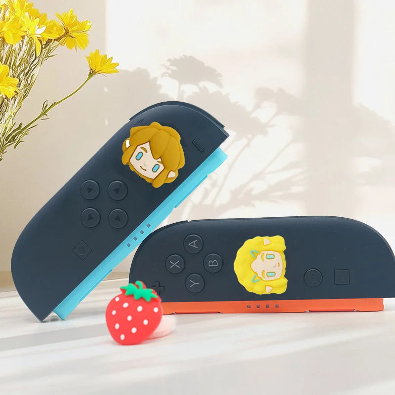 2pcs Silicone Rubber Thumb Grips for Nintendo Switch Pro PS5 Xbox Controller Protective Cover