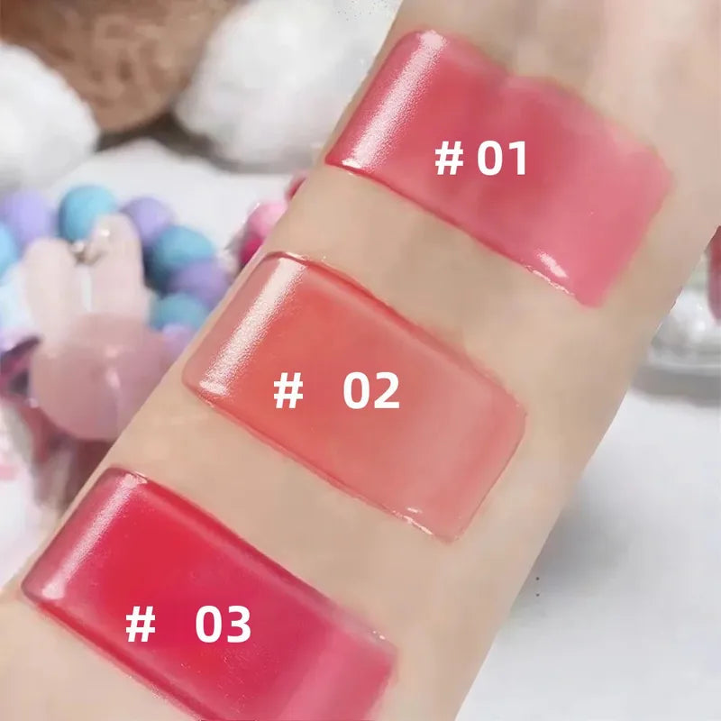 Moisturizing Lip Gloss with Keychain & Bracelet Water-Resistant Non-Stick Tint