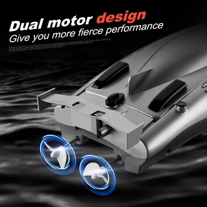 Waterproof Remote Control Speedboat with Dual Motors - High-Speed Watercraft Toy