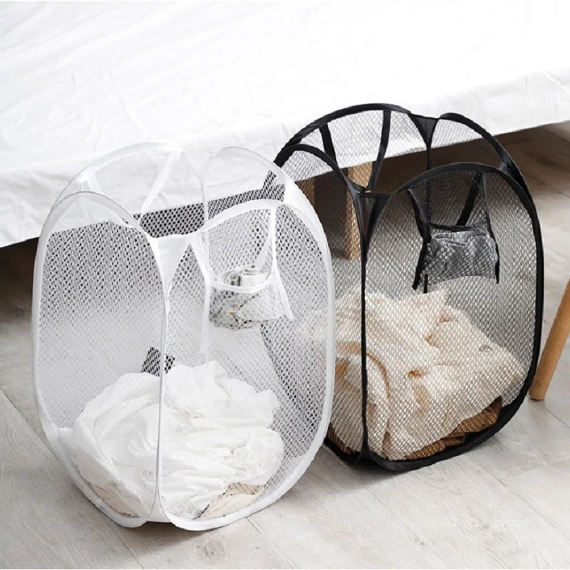 Foldable Hand-Held Laundry Basket with Handles, Space-Saving Clothes Storage Bin