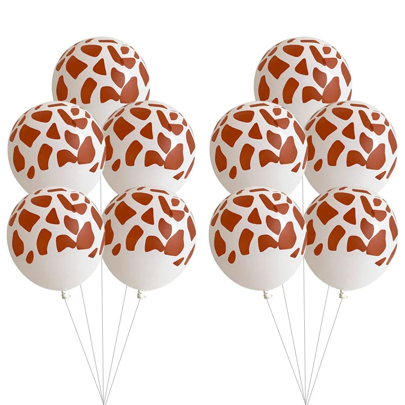 10/20pcs Leopard Texture Latex Balloons Jungle Animal Party Decorations