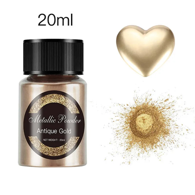 20ml Metallic UV Resin Pigment for Jewelry Crafting - Gold Pearlescent Colorant