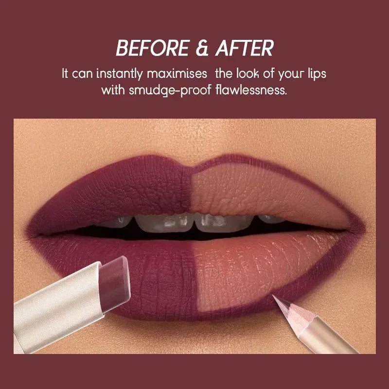 2 in 1 Lipstick and Lip Liner Set Waterproof Long Lasting Matte Makeup for Women
