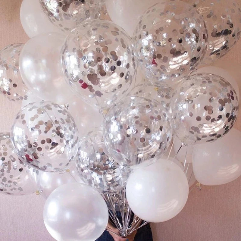 Confetti Balloons Set - Latex Helium Party Decorations for Weddings & Birthdays