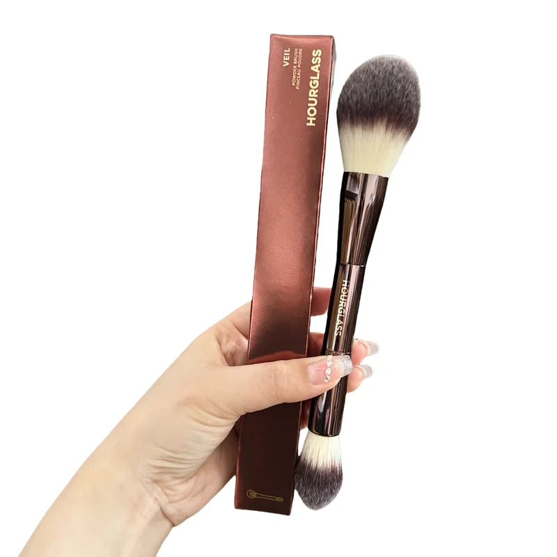 Double-Ended Powder Brush for Setting & Highlighting - Soft Synthetic Bristles