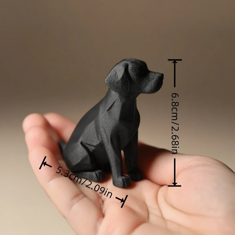 2 Pack 3D Printed Abstract Polygon Labrador Small Ornaments for Indoor Outdoor Decor