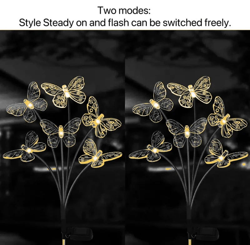 Solar Butterfly Garden Lights Outdoor Waterproof Stake Lights for Yard Pathway Patio