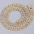 14mm Iced Out Prong Cuban Link Chain Necklace - Unisex Hip Hop Jewelry