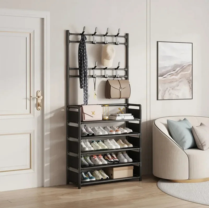 Multi-layer Door-mounted Shoe Hat Rack - 4 Layers, Household Storage Solution