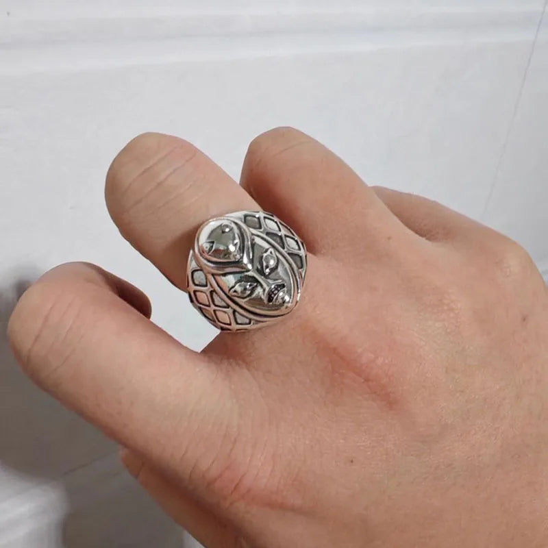 Anime Bizarre Adventure Metal Ring Set Adjustable Cosplay Jewelry for Adults