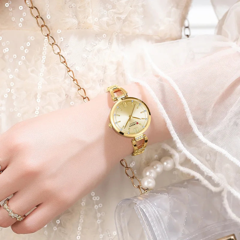 Elegant Women's Quartz Watch Waterproof Stainless Steel Dress Watch for Daily Wear