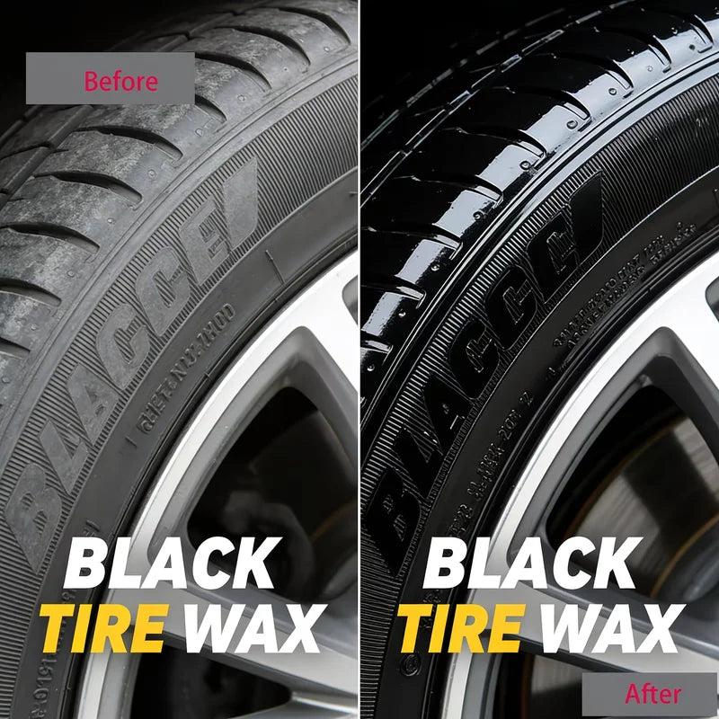 Black Tire Wax & Tire Shine Cleaner for Car Maintenance - Long-Lasting Gloss