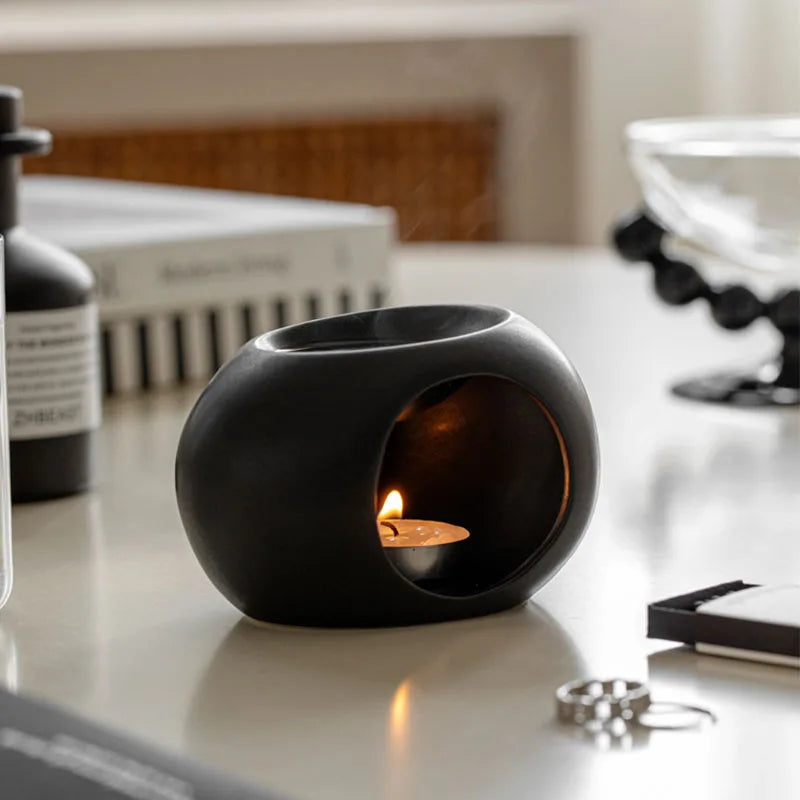 Ceramic Essential Oil Burner Candle Holder for Aromatherapy Home Spa - Multiple Colors