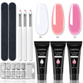 UV Nail Extension Gel Kit with Nail Art Tools & Slip Solution
