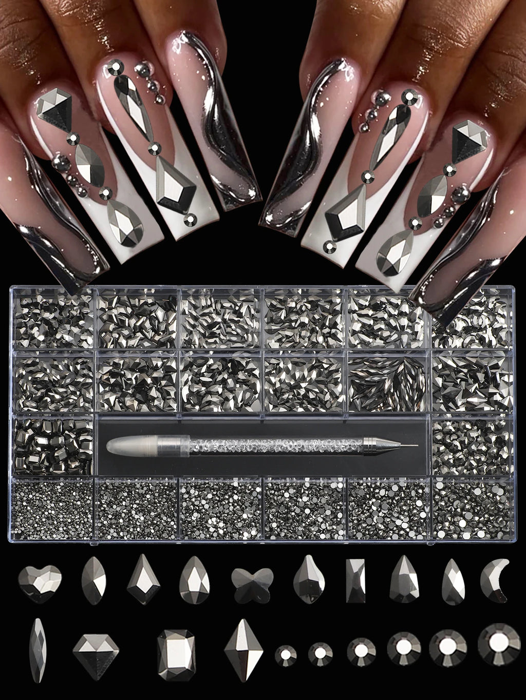 Multi-Style Nail Art Diamond Rhinestones Flat Bottom DIY Nail Jewelry