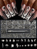 Multi-Style Nail Art Diamond Rhinestones Flat Bottom DIY Nail Jewelry