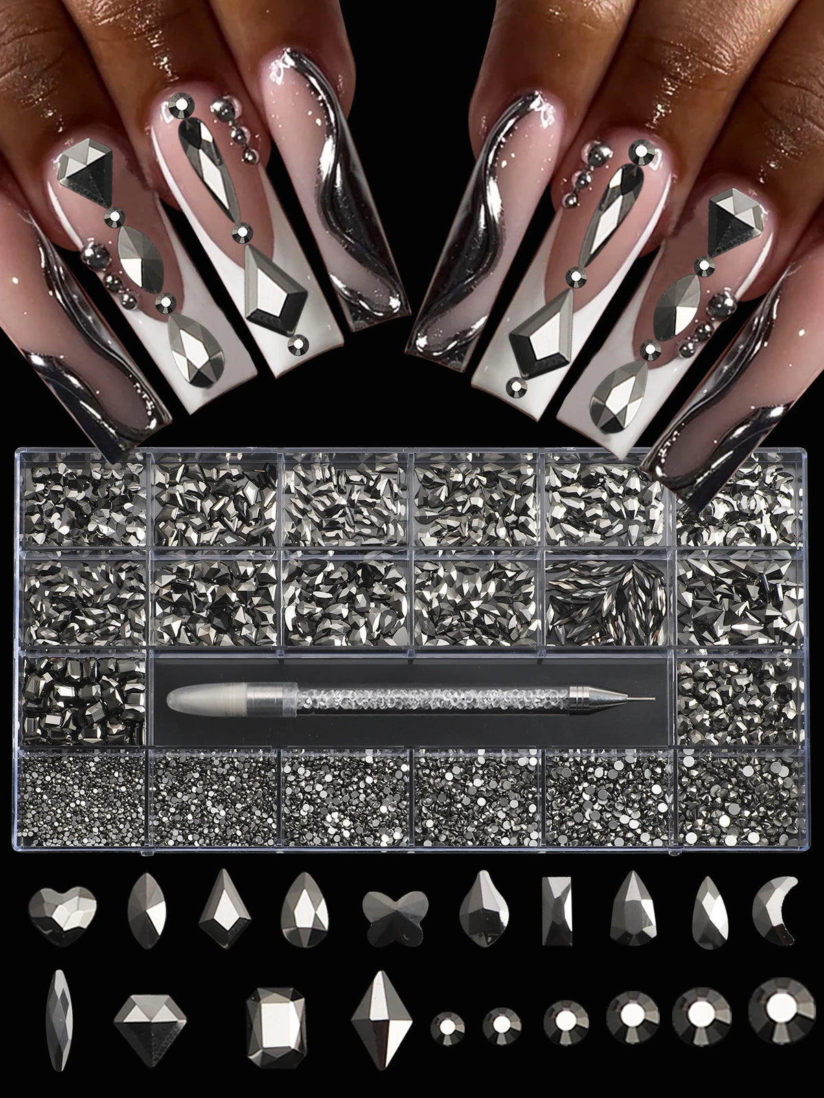 Multi-Style Nail Art Diamond Rhinestones Flat Bottom DIY Nail Jewelry