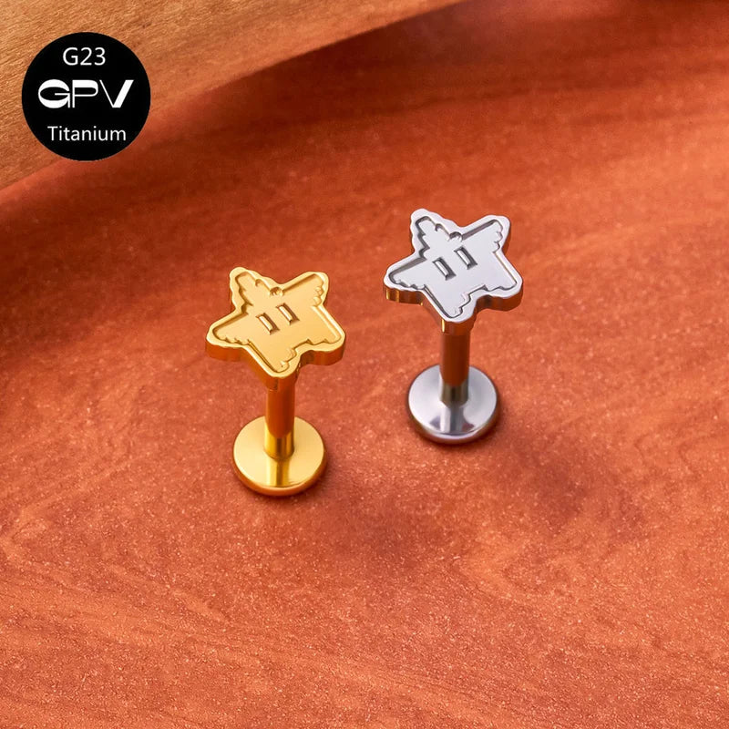 Titanium Ear Studs for Men and Women - Heart-Shaped Cartilage Jewelry