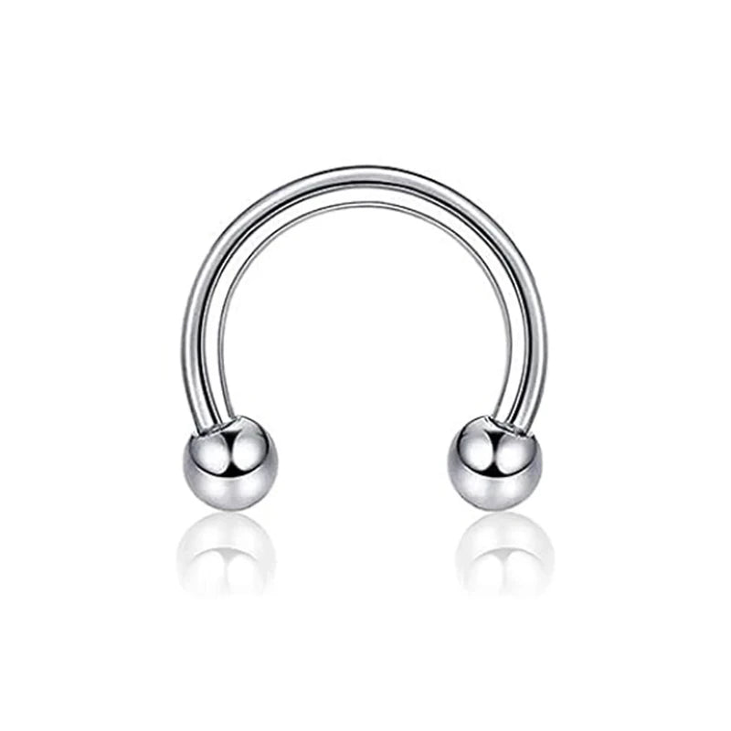 Crystal Shiny Ball Nose Septum Earrings 8/10mm - Hypoallergenic Jewelry