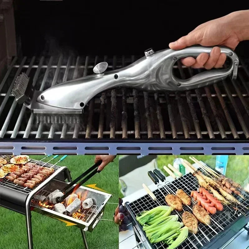 Steam Cleaning Grill Brush for Charcoal Gas & Ceramic Grills - Outdoor BBQ Tool