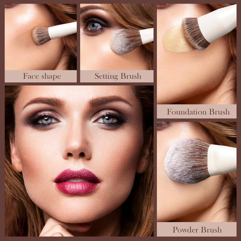 14-Piece Makeup Brush Set with Synthetic Brushes for Face & Eyes - Premium Quality