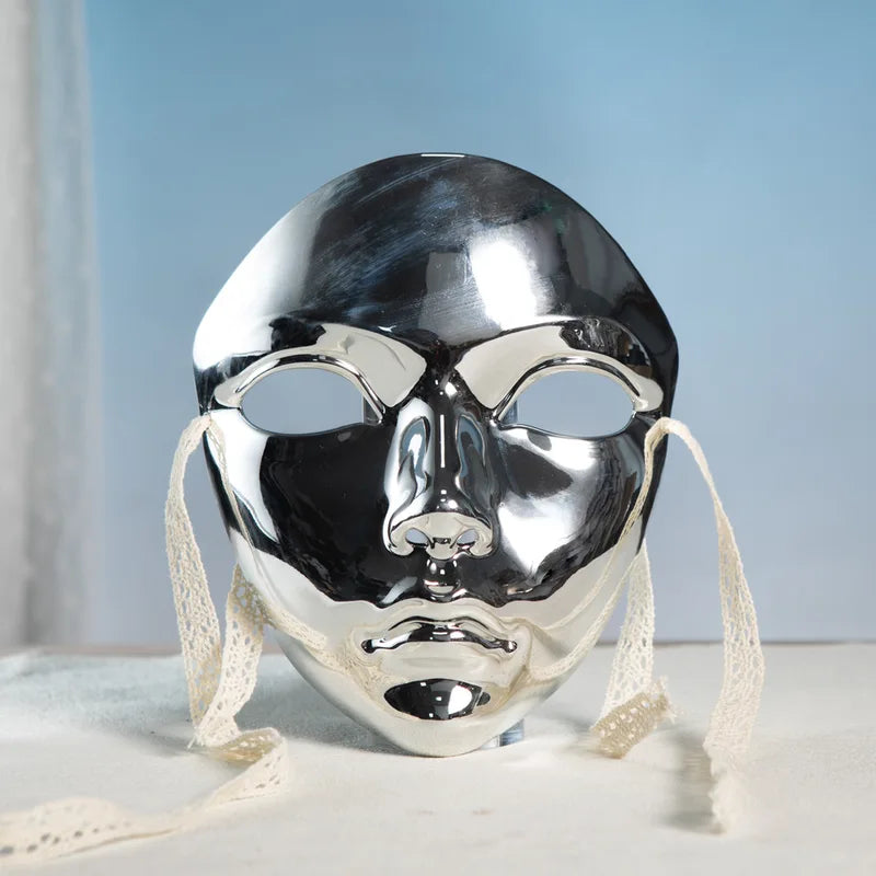 Full Face Metallic Masquerade Mask for Women & Men Halloween Cosplay Accessories