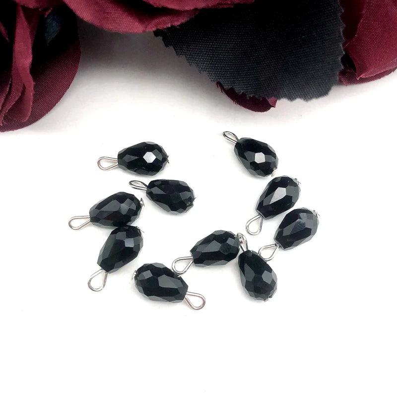 10 Pcs Crystal Glass Jewelry Beads 8x12mm DIY Accessories for Bracelets Necklaces Earrings