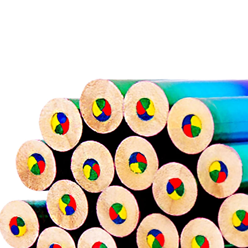 Rainbow Children's Painting Brushes Set - 12-48 Colorful Wooden Art Supplies