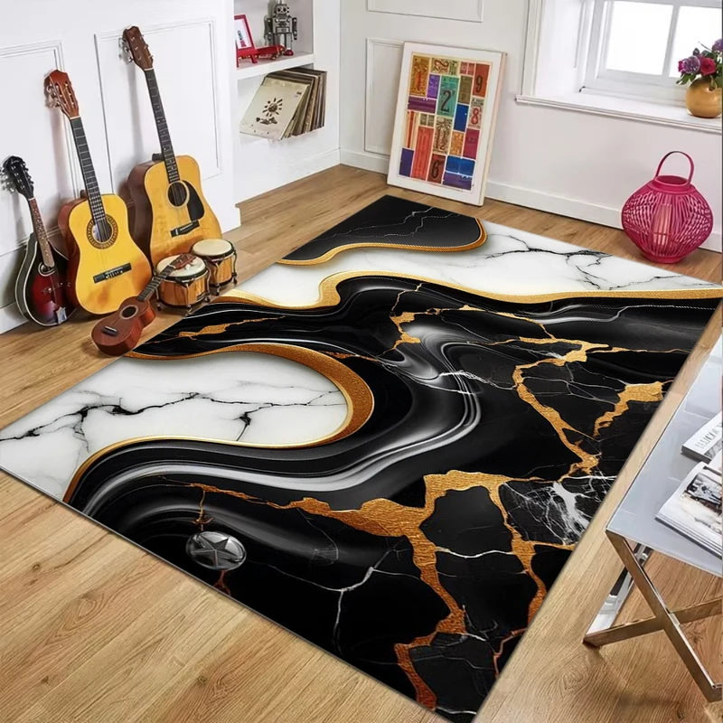 Abstract Modern Area Rugs Non-Slip Floor Carpet for Living Room & Bedroom
