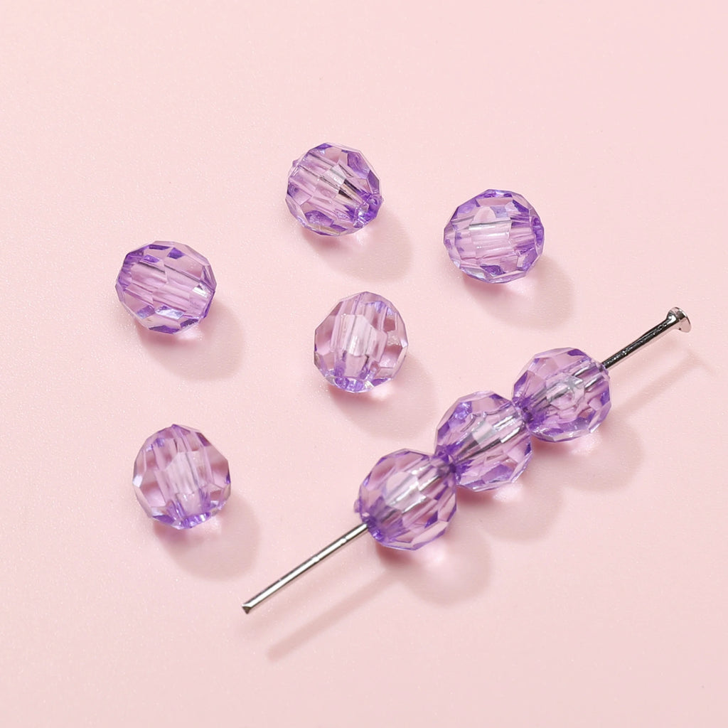 300pcs 6mm Crystal Acrylic Beads for Jewelry Making Loose Spacer Round Beads