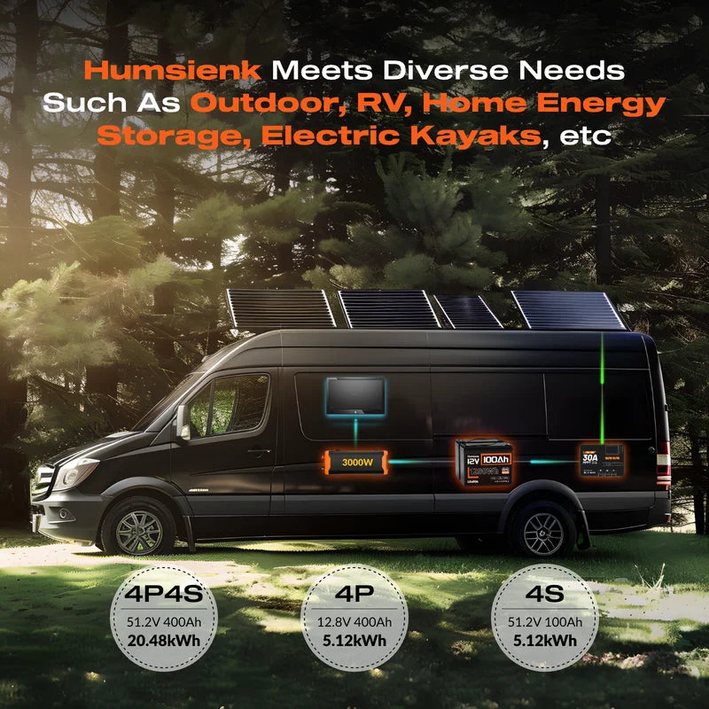 12V 100Ah Lithium Battery with BMS for RV, Van, Trolling Motor, Off-Grid