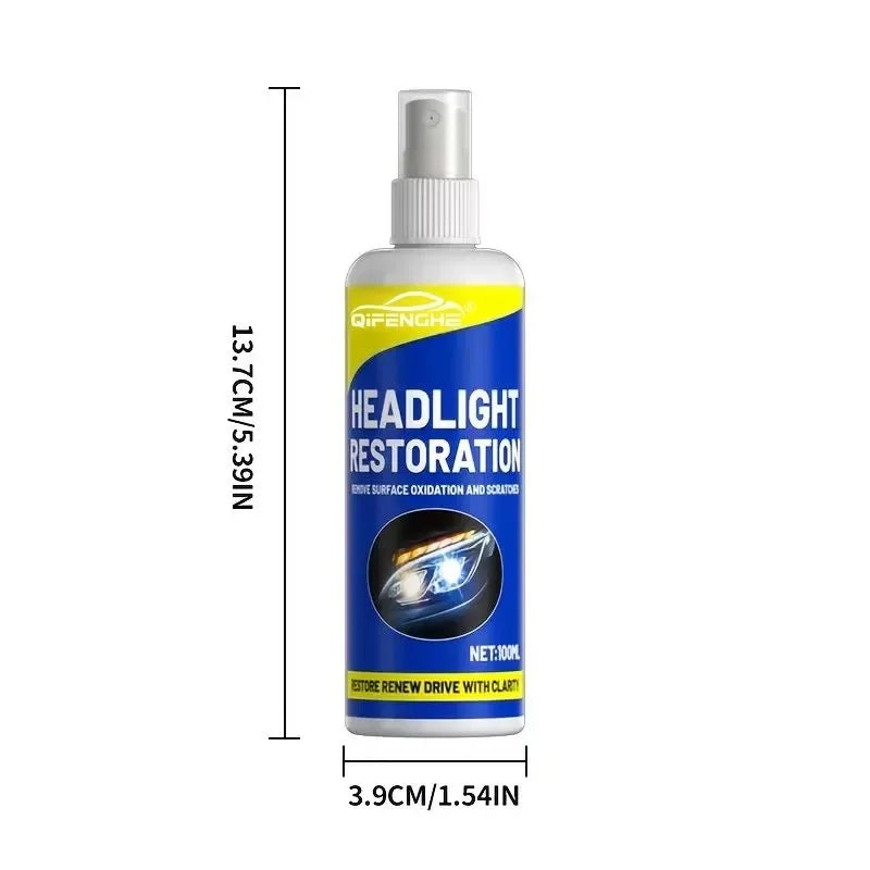Car Headlight Restoration Spray - Clear Lens & Improve Visibility