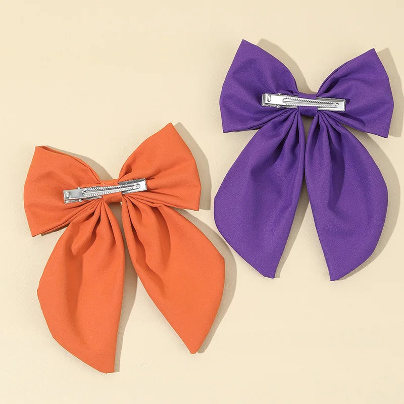 Halloween Gothic Hair Clips Set - Ghost Bat Pumpkin Embroidery for Girls & Children