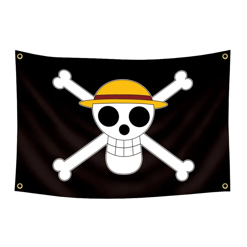 Anime One Piece Skull Flag Wall Banner - Pirate Theme Decor for Kids & Adults