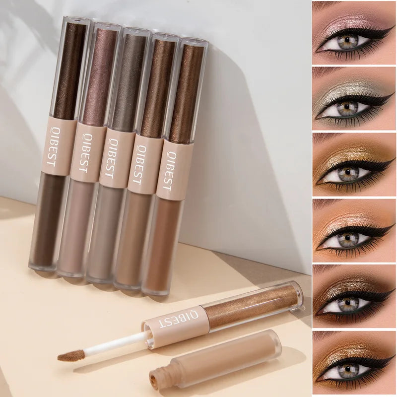 2-in-1 Pearly Matte Liquid Eyeshadow Stick Waterproof Cream Contour Shadow Pen
