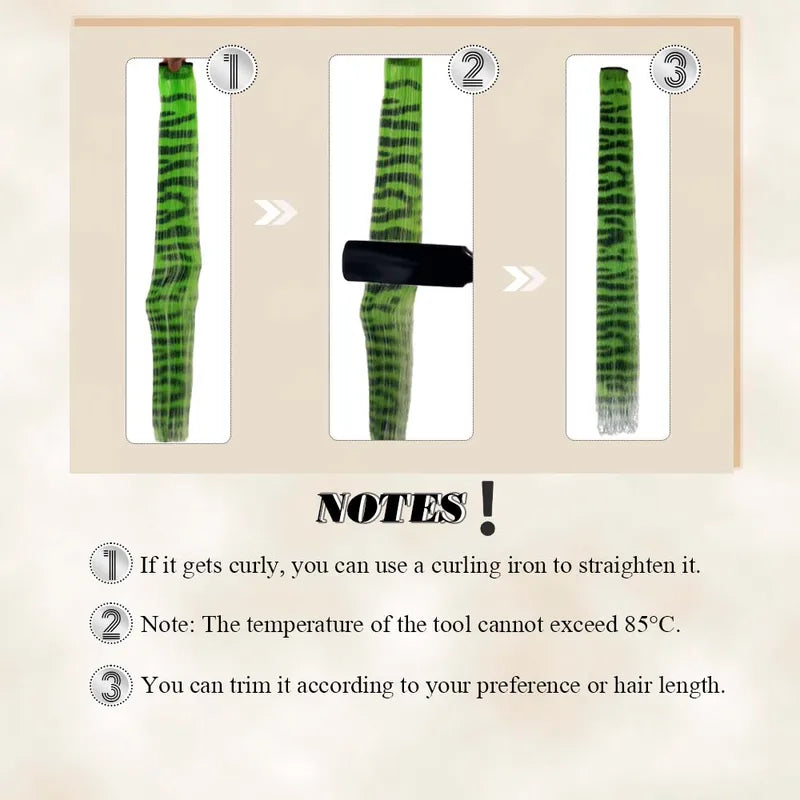 6PCS Colorful Long Straight Clip-In Hair Extensions for Daily & Party Use