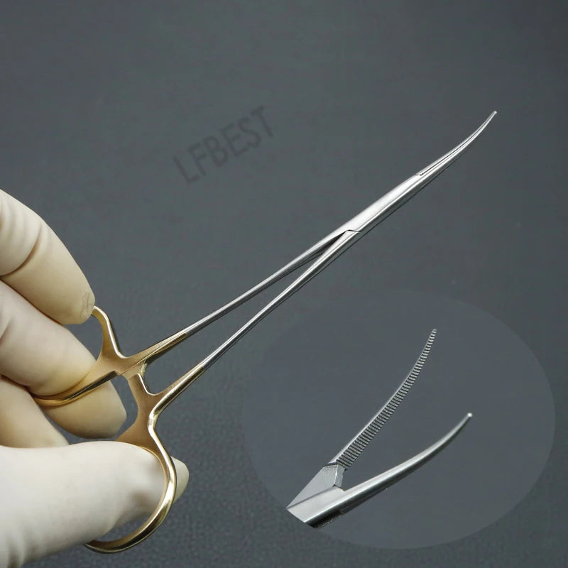 Microvascular Hemostatic Forceps Set - Stainless Steel, 12.5cm, Multiple Colors