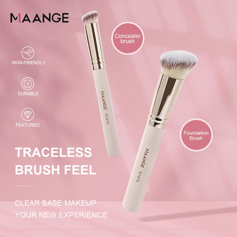 4-Piece Makeup Brush Set for Foundation & Concealer – Soft Synthetic Bristles