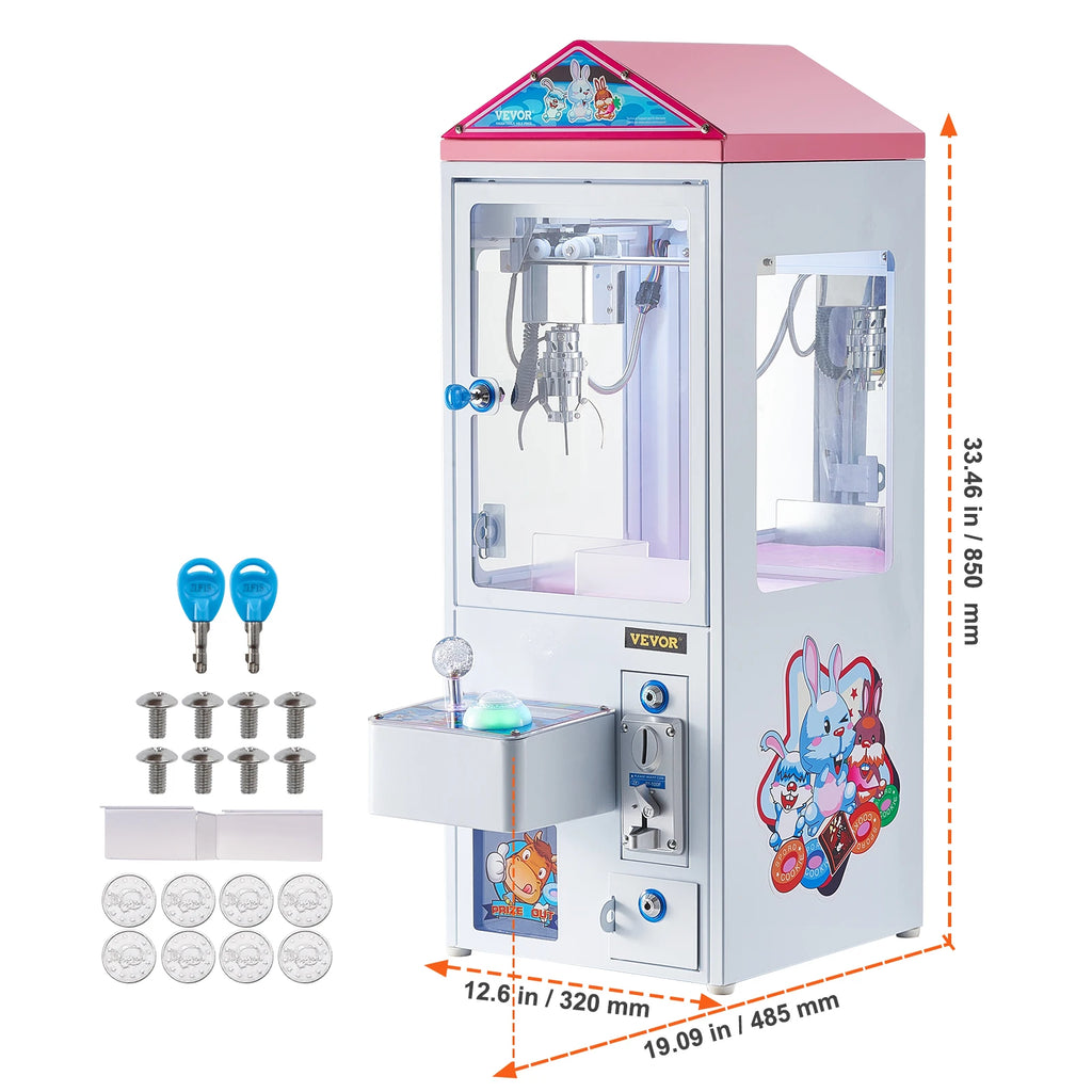 Claw Machine Arcade Game with Adjustable Grip 0-3 Inch Jaw Diameter for Kids
