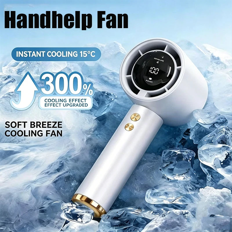 Mini Handheld Fan USB Rechargeable Portable Air Cooler Quiet High-Speed Fan for Travel Outdoor