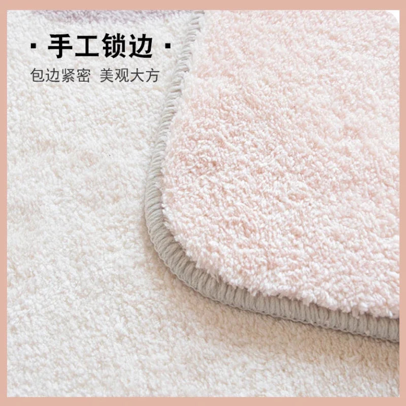 Cute Furry Door Mat for Living Room Bedroom Children's Room Non-Slip Entrance Rug