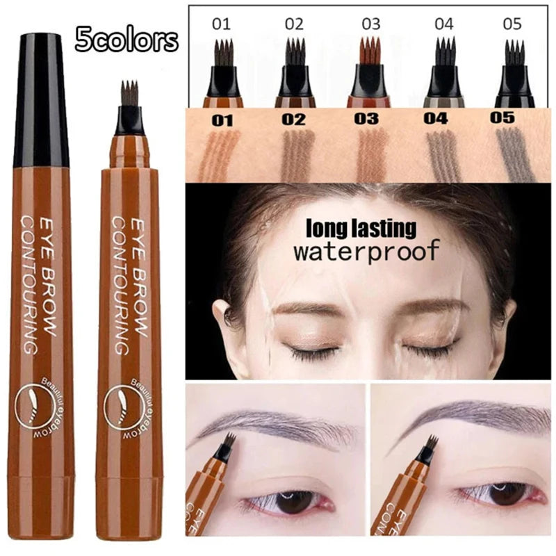 Waterproof Microblade Eyebrow Pencil - Long Lasting Liquid Makeup for Women