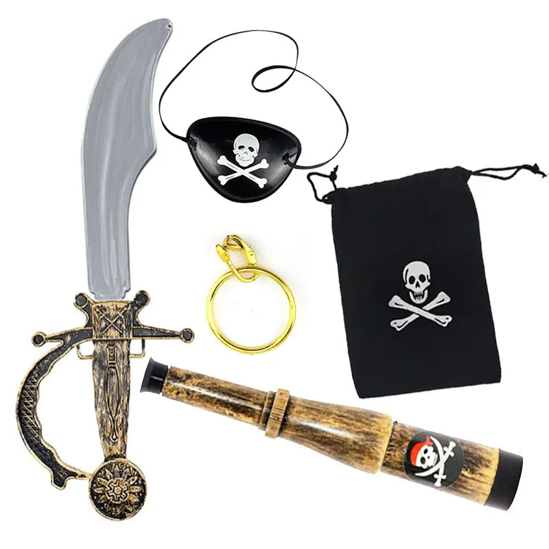 Kids Pirate Toy Set Props Costume Accessories Halloween Party Decorations