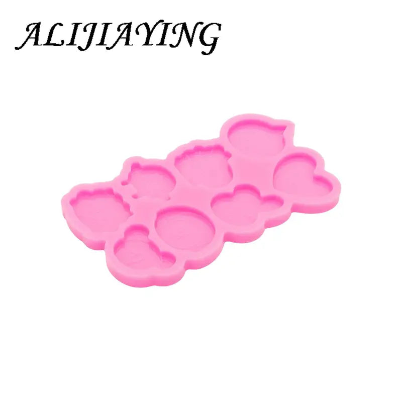 Shiny Cartoon Bear Head Silicone Mold for Resin, Cake, Chocolate Crafts - DY1116