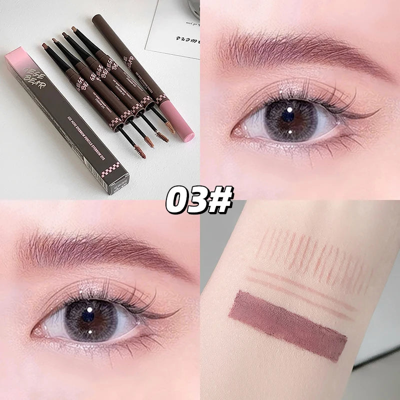 2-in-1 Eyebrow Pencil and Tinting Mascara - Waterproof Long-Lasting Natural Finish