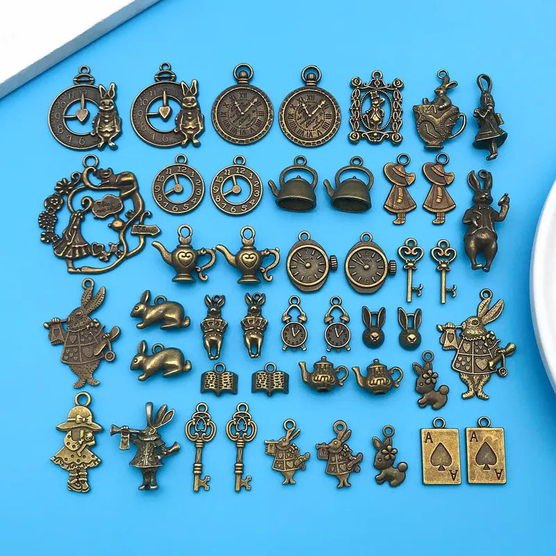 45pcs Antique Green Charm Pendant Set for DIY Jewelry Halloween Thanksgiving